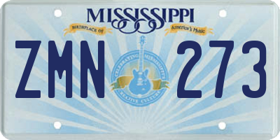 MS license plate ZMN273