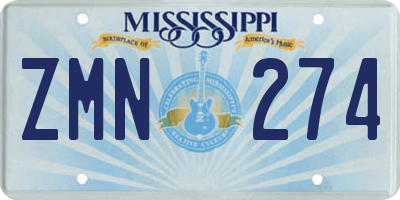 MS license plate ZMN274