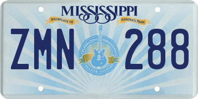 MS license plate ZMN288