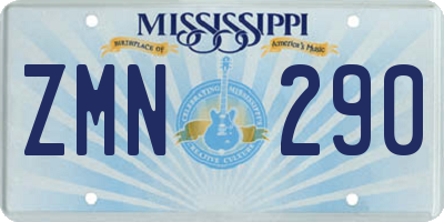 MS license plate ZMN290