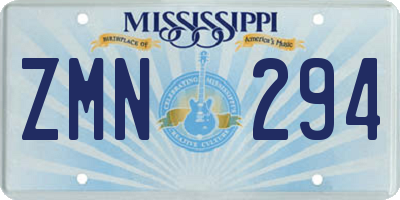 MS license plate ZMN294