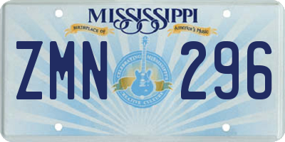 MS license plate ZMN296