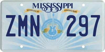 MS license plate ZMN297