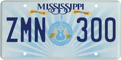 MS license plate ZMN300