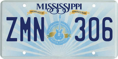 MS license plate ZMN306