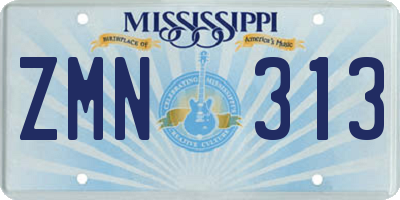 MS license plate ZMN313