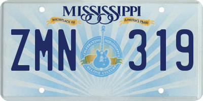 MS license plate ZMN319