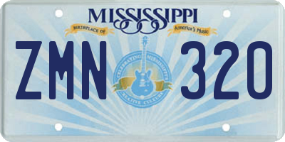 MS license plate ZMN320