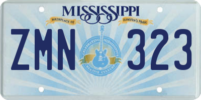 MS license plate ZMN323