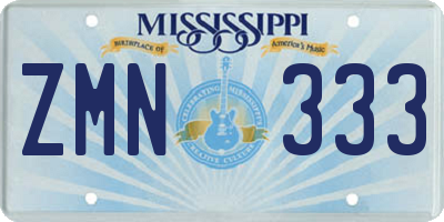 MS license plate ZMN333