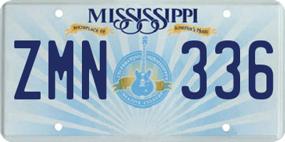 MS license plate ZMN336