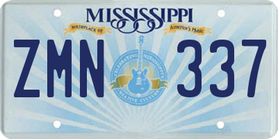 MS license plate ZMN337