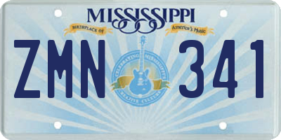 MS license plate ZMN341