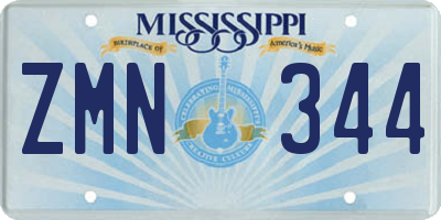 MS license plate ZMN344