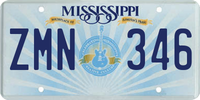 MS license plate ZMN346