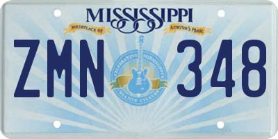MS license plate ZMN348