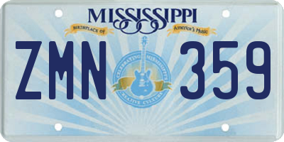 MS license plate ZMN359