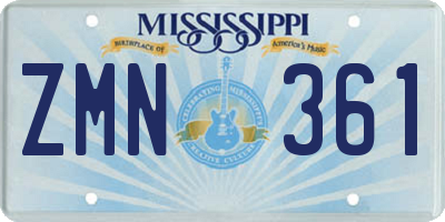 MS license plate ZMN361