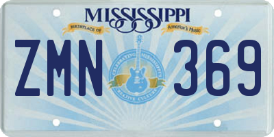 MS license plate ZMN369