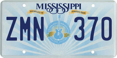MS license plate ZMN370