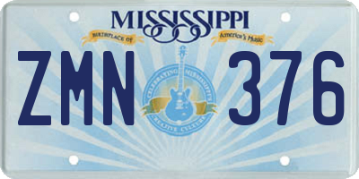 MS license plate ZMN376