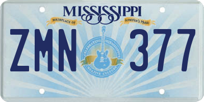 MS license plate ZMN377