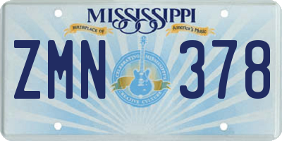 MS license plate ZMN378