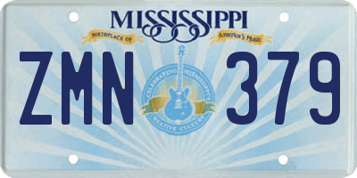 MS license plate ZMN379