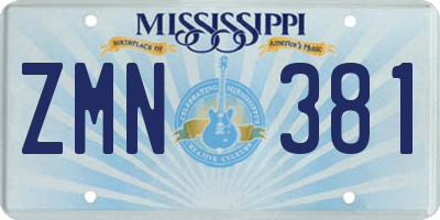 MS license plate ZMN381