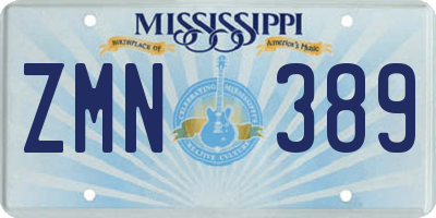 MS license plate ZMN389