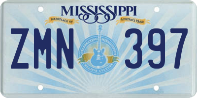 MS license plate ZMN397