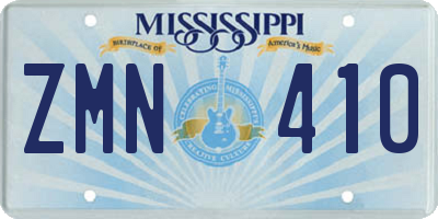 MS license plate ZMN410