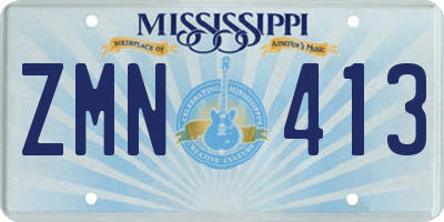 MS license plate ZMN413