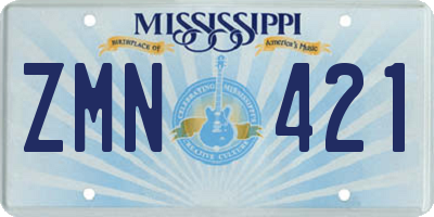 MS license plate ZMN421