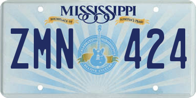 MS license plate ZMN424