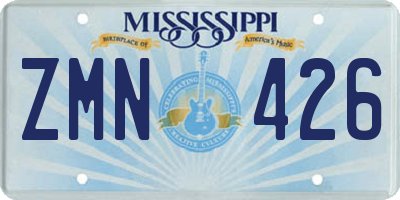 MS license plate ZMN426