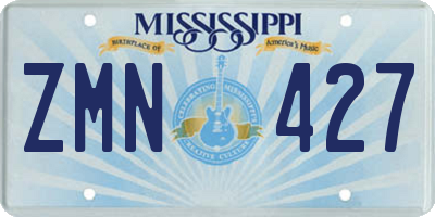 MS license plate ZMN427