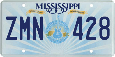 MS license plate ZMN428