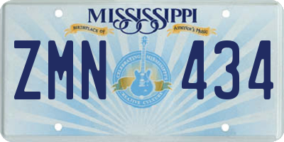MS license plate ZMN434