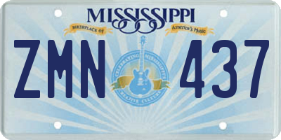MS license plate ZMN437