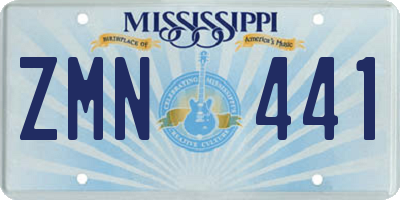 MS license plate ZMN441