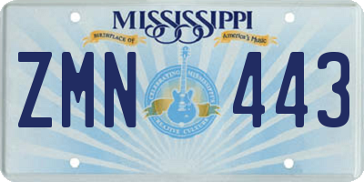 MS license plate ZMN443