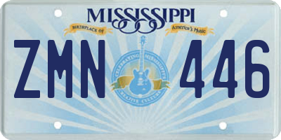 MS license plate ZMN446