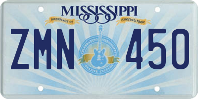 MS license plate ZMN450