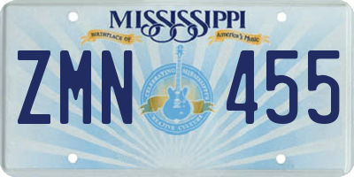 MS license plate ZMN455