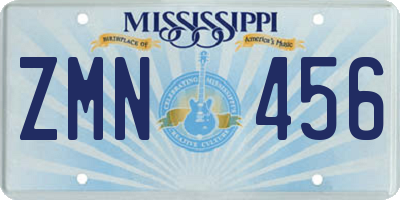 MS license plate ZMN456