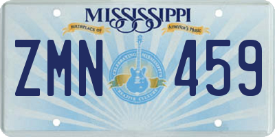 MS license plate ZMN459