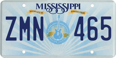 MS license plate ZMN465