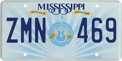 MS license plate ZMN469