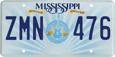 MS license plate ZMN476
